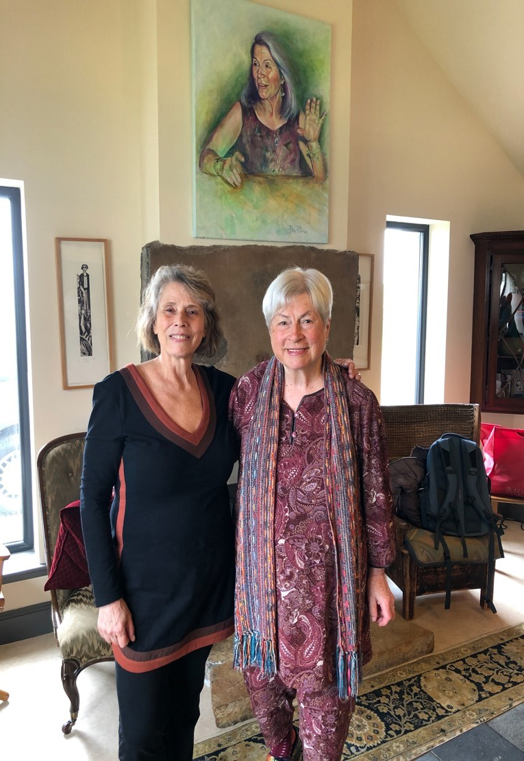 Judith Shahn with Kristin Linklater in Orkney, 2019
