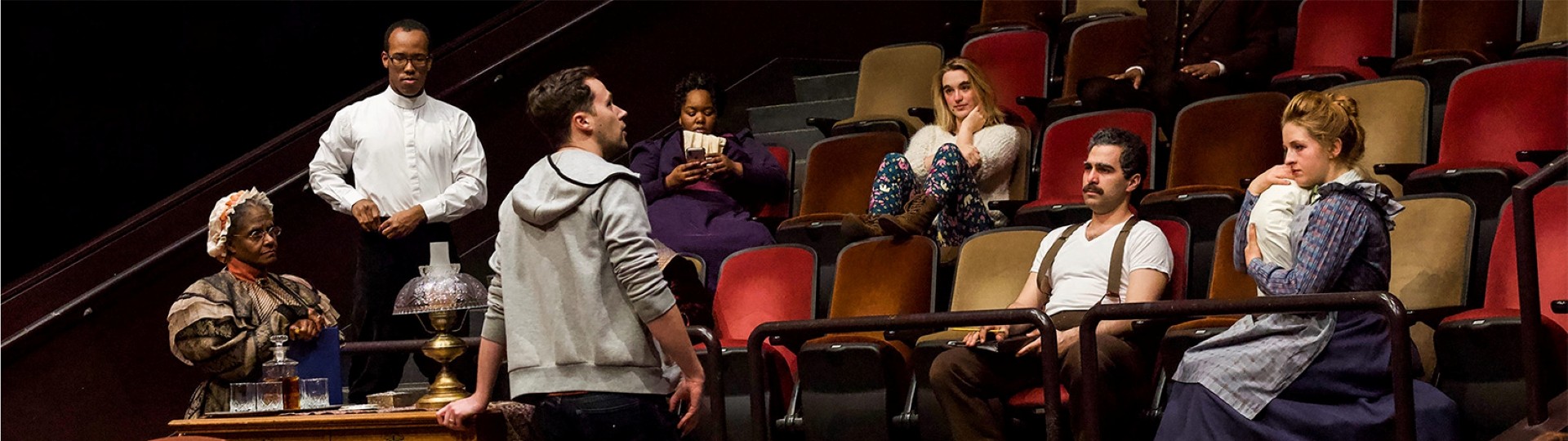 actors rehearsing a play