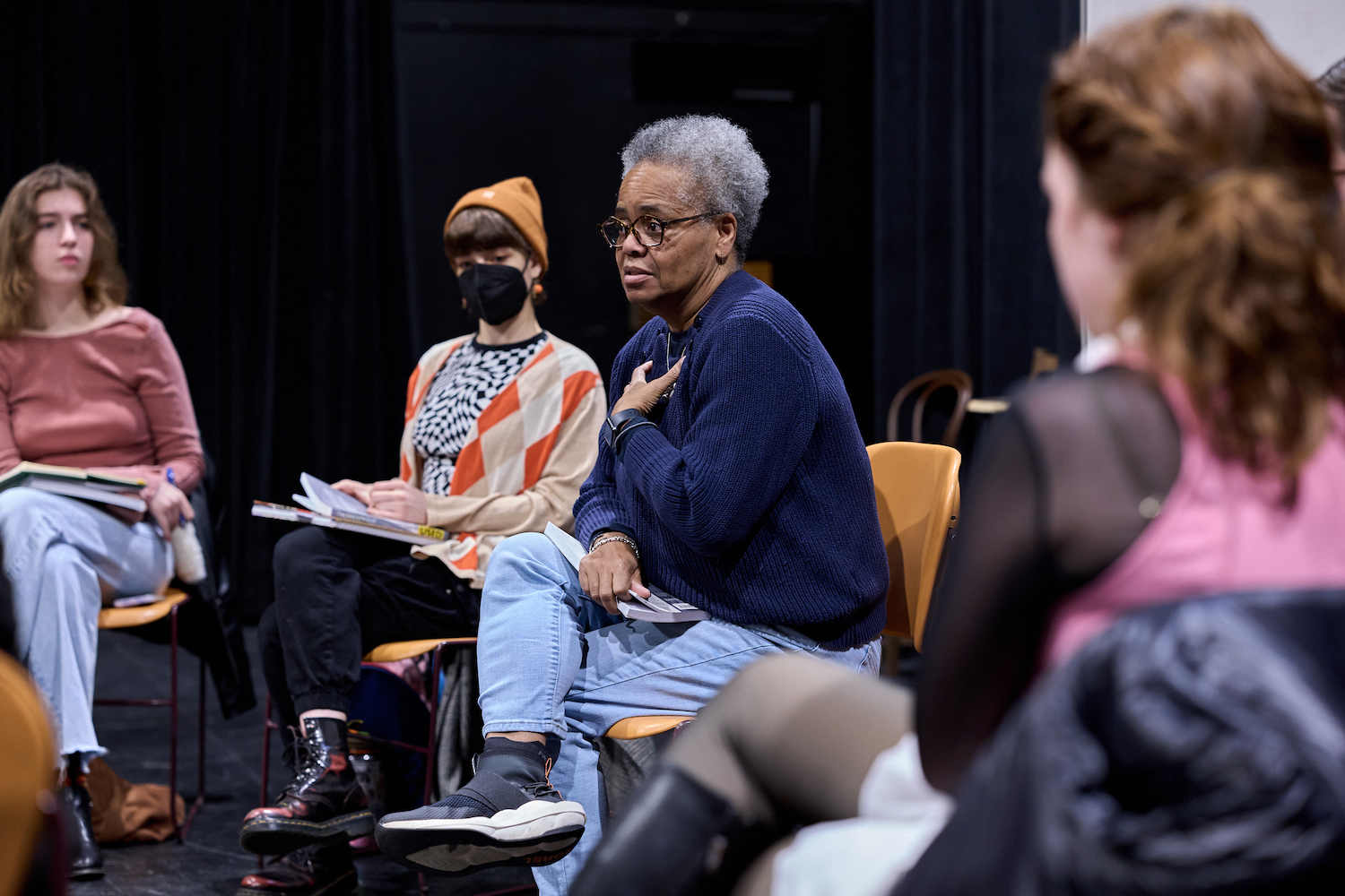 Valerie Curtis-Newton speaking to students