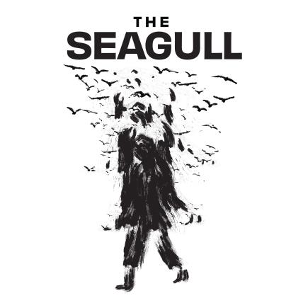 Graphic image of a man and seagulls