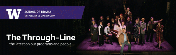 Banner image for The Through-Line, Winter 2016 edition, featuring production photo of The Cradle Will Rock