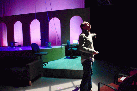 Samer Al-Saber, PhD '13, directing "The Prophet" at Davidson College.