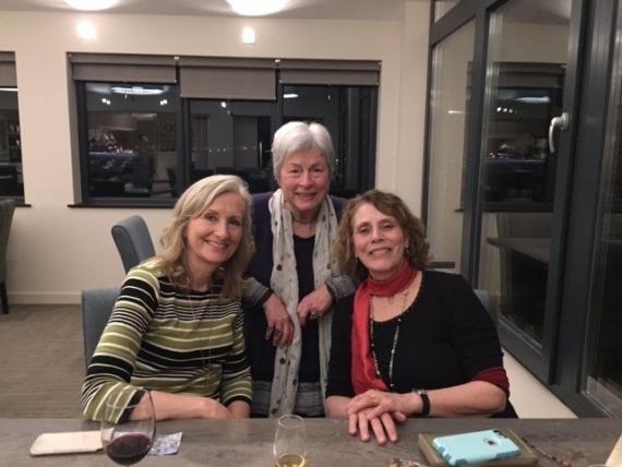 Judith Shahn (right) with Kristin Lanklater at the new Kristin Linklater Voice Centre on Orkney Island.