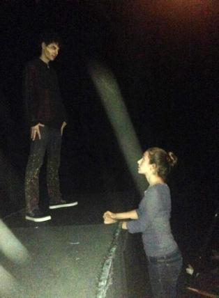 Director Rachel Perlot with actor Michael Monicatti.