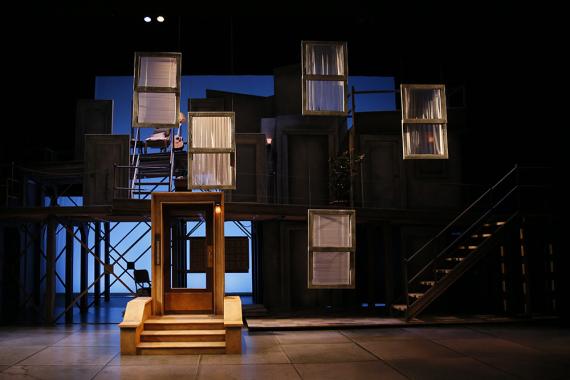"Brooklyn Bridge" set designed by Matthew Smucker (MFA '02).