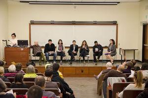 Photo of panelists at Speak Up! event addressing the realities of being Muslim today.