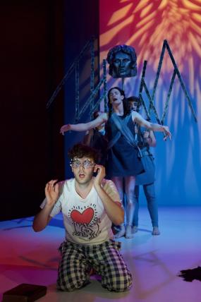 Taylor Jones as Prior Walter and Brandon Pascal as The Angel in Angels in America Part II: Perestroika / Photo by Kyler Martin