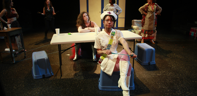 Hazel Lozano (foreground) in an Emily Woods Hogue-designed costume in Skies Over Seattle / Photo by Mike Hipple