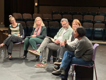 Panelists in conversation at the Glen Hughes Penthouse Theatre Photo credit: Geoff Korf
