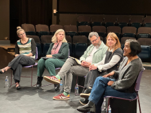 Panelists in conversation at the Glen Hughes Penthouse Theatre Photo credit: Geoff Korf