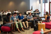 An image of students busy studying