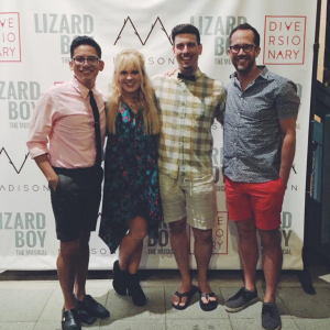 Brandon Ivie with the cast of Lizard Boy The Musical