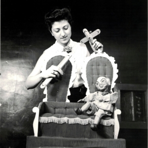 Woman with a puppet