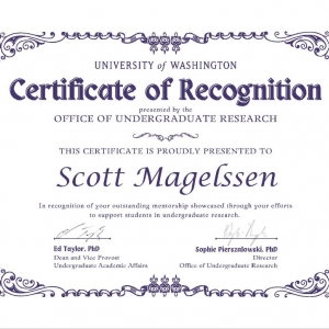 Award certificate with decorative boarder