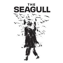 Graphic image of a man and seagulls