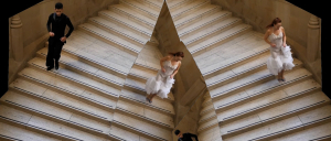 part of a videodance, with dancers on stairs