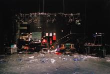 A still from a production of "Bloody Mess" by Forced Entertainment