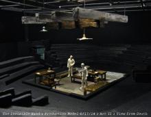 Production model: The Invisible Hand. Scenic design by Matthew Smucker, assisted by Julia Welch. Production model: The Invisible Hand. Scenic design by Matthew Smucker, assisted by Julia Welch.