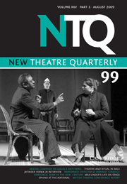 New Theatre Quarterly, 2009, cover image