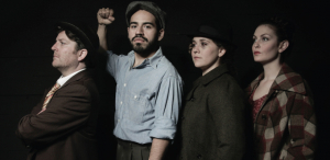 Jonathan Shue, Moises Castro, Andrea Salaiz, and Rebekah Patti in 'The Cradle Will Rock.' Photo by Mike Hipple.