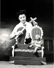 Woman with a puppet