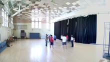 Students practicing exercises in Hutchinson 202