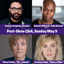 Headshots of director and actors featured in Q&A
