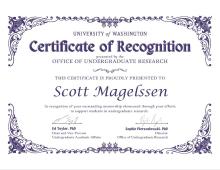 Award certificate with decorative boarder