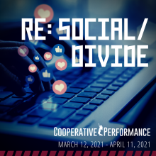 A poster for the event "RE: SOCIAL/DIVIDE"