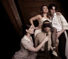 Pictured: The Hostage cast members Rebekah Patti, Christen Gee, Rudy Roushdi, and Colton Sullivan. Photo by Mike Hipple.