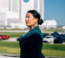 A picture of Ada standing in front of nasa