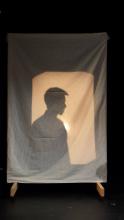 Simon Tran in rehearsal for Yellow Face.