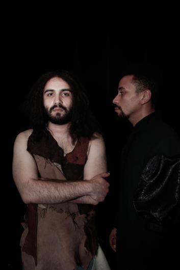 Adrian Tafesh as Segismundo and Allen Miller as Clotaldo. Photo by Mike Hipple. 