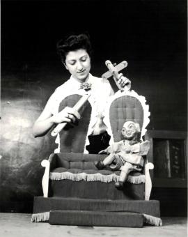 Woman with a puppet