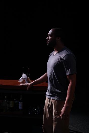 Tre Cotten in "Force Continuum" at UW Drama. Photo by Mike Hipple.