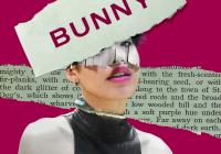 Face with text page behind