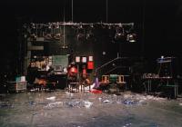 A still from a production of "Bloody Mess" by Forced Entertainment