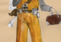 costume sketch for The Real Inspector Hound