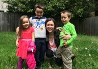 Sunam with her kids.