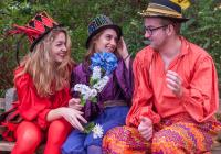 Ellie Mondloch, Daphne Sage Gomez, and Jake Thomas Lemberg in a promotional shot for The Complete Works of Shakespeare (abridged) [revised].