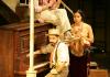 Sir Andrew (Skye Edwards), Fabianne (Hazel Lozano), and Sir Toby (Moises Castro) in Twelfth Night. Photo: Mike Hipple