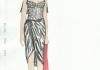 A costume sketch by Norah Tullman, MFA '01.