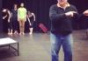 Whit MacLaughlin in the studio with NPL and PATP actors