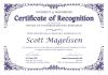 Award certificate with decorative boarder
