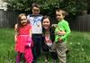 Sunam with her kids.