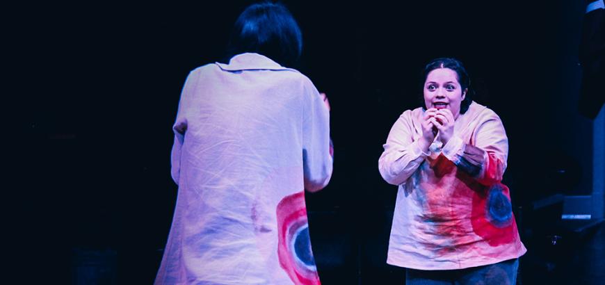 Mattie Cardinale and Kayleah Lewis as the Twins in Monstrosity / Photo by Isabel Le