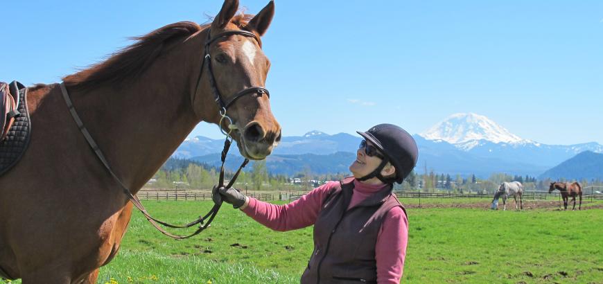 Sarah Nash Gates & her horse, Pizazz