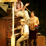 Sir Andrew (Skye Edwards), Fabianne (Hazel Lozano), and Sir Toby (Moises Castro) in Twelfth Night. Photo: Mike Hipple
