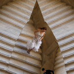 part of a videodance, with dancers on stairs