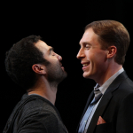 Phillip Ray Guevara as John and Mark Fox as M in COCK. Photo by Mike Hipple. 